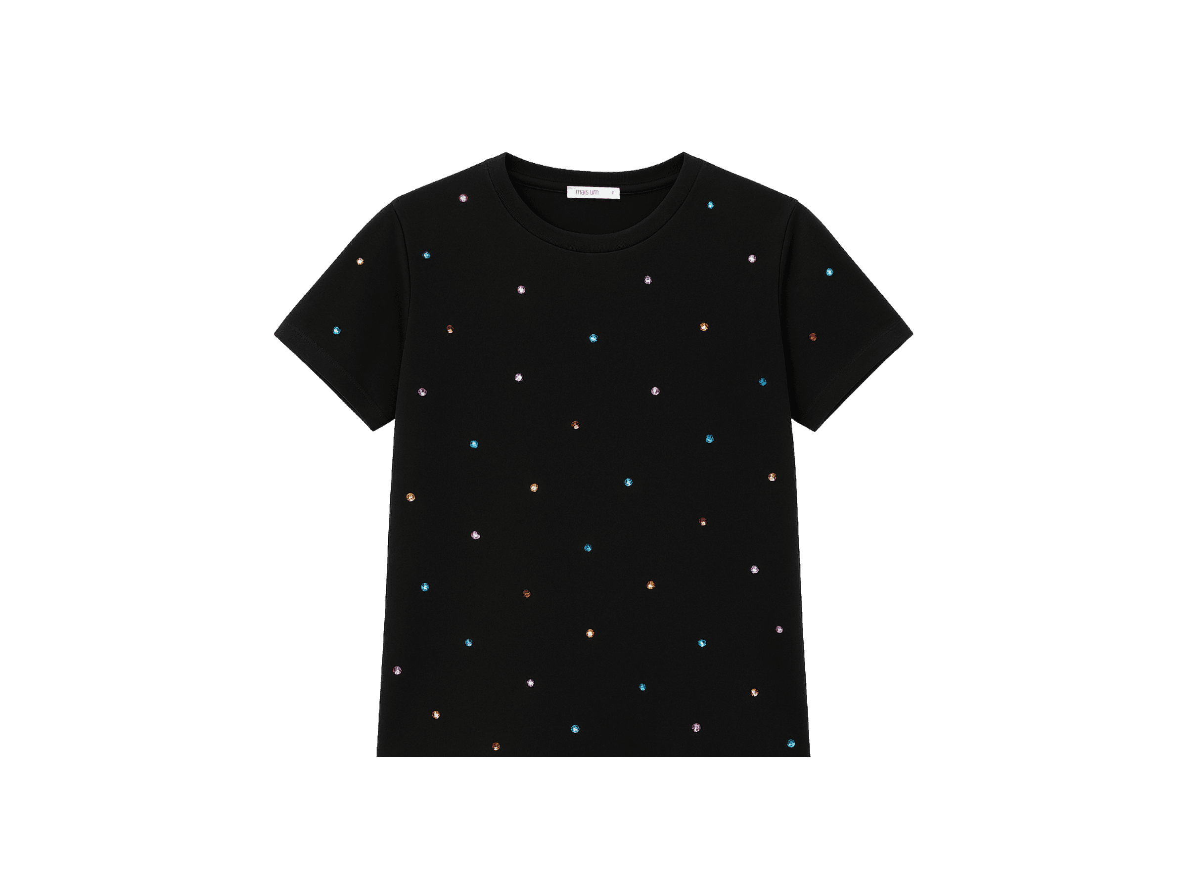 CAMISA COM APLICAÇÕES EM BRILHO