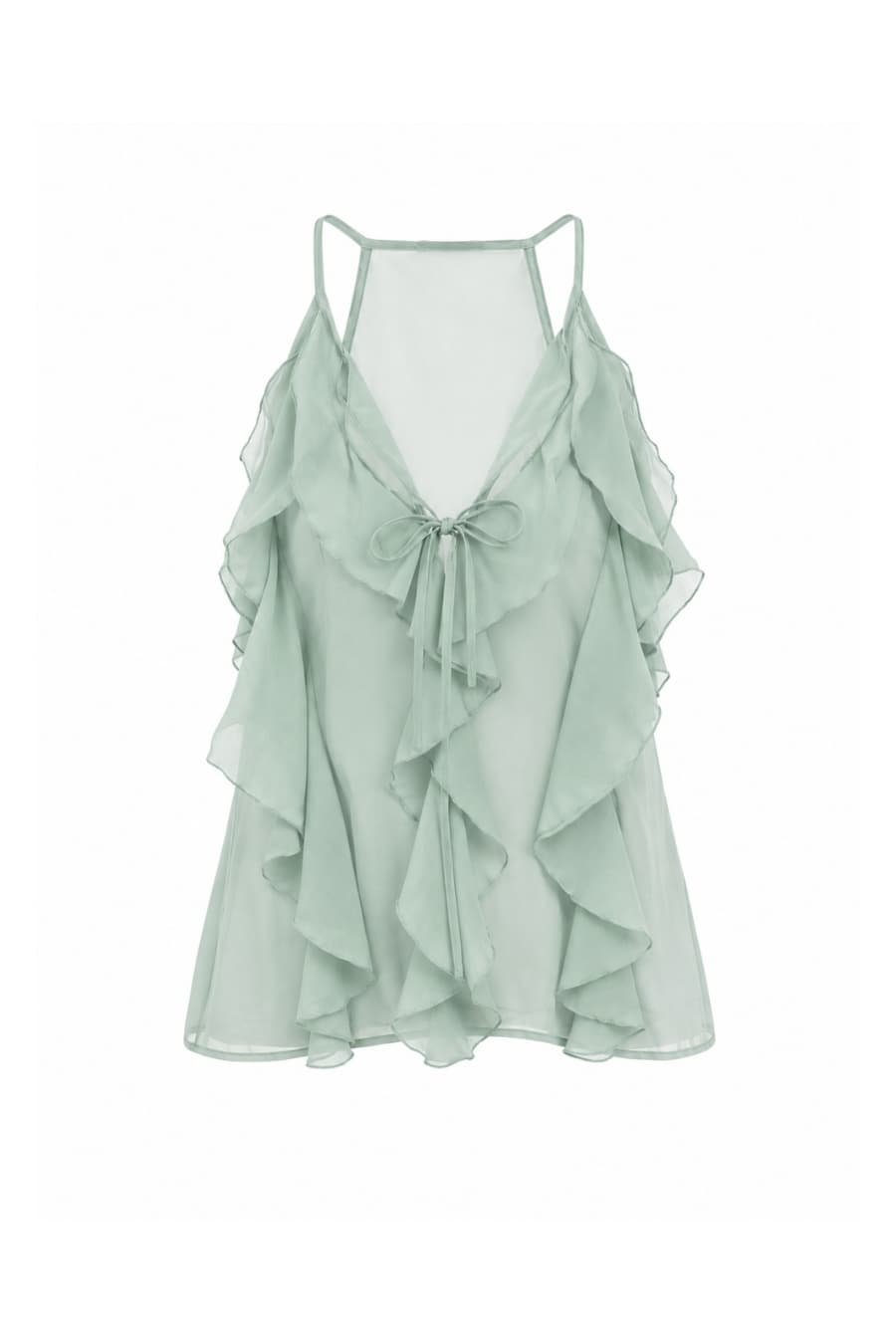 REGATA DE CHIFFON COM BABADOS