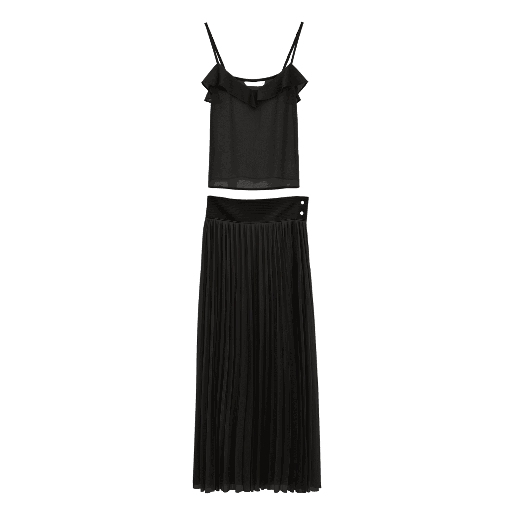 CONJUNTO PLISSADO COM BABADOS