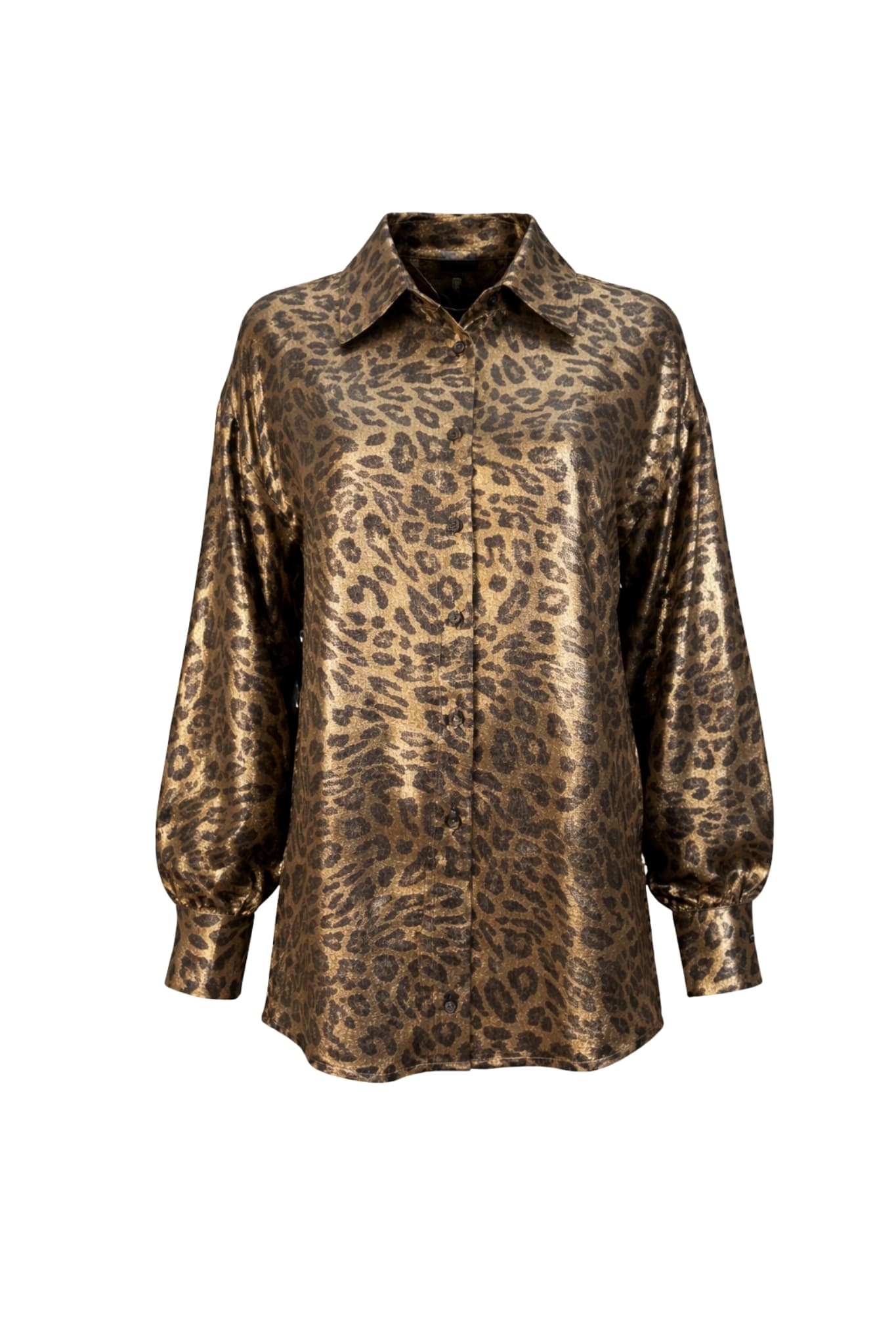 CAMISA ANIMAL PRINT METALIZADO - G - Amarelo