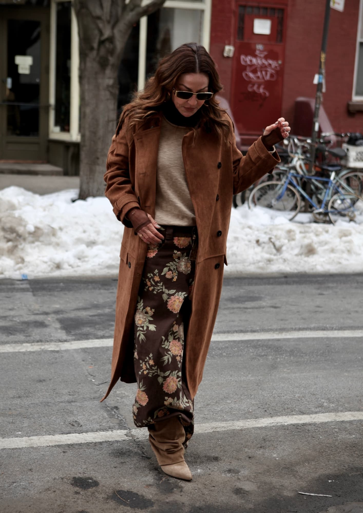 CALÇA SARJA FLORAL PRINT