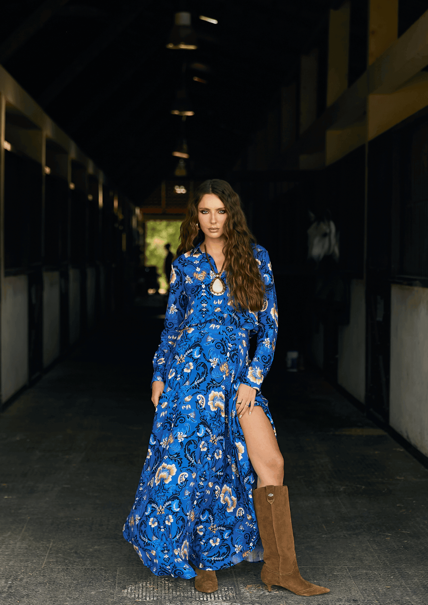CONJ CAMISA E SAIA FLORAL PRINT