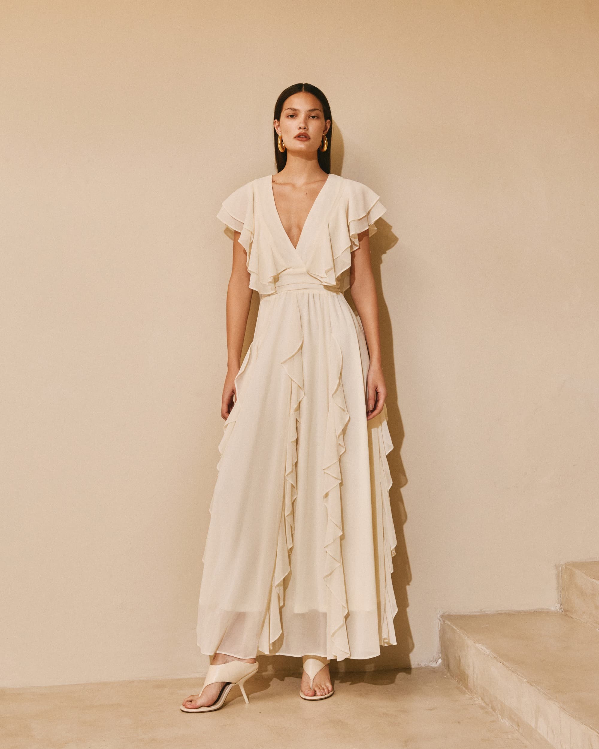 VESTIDO LONGO BABADOS