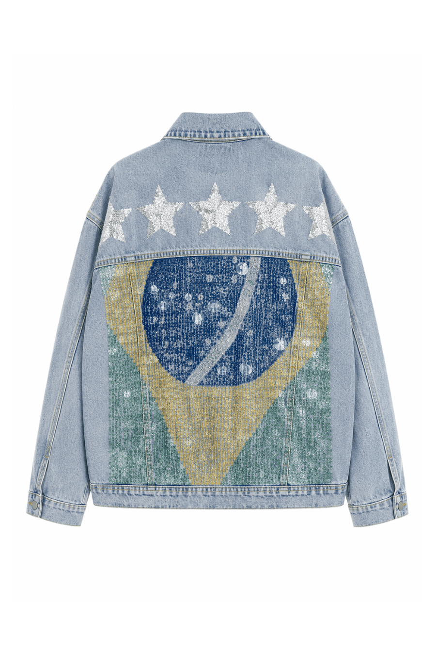 Jaqueta Jeans Brasil Bordada