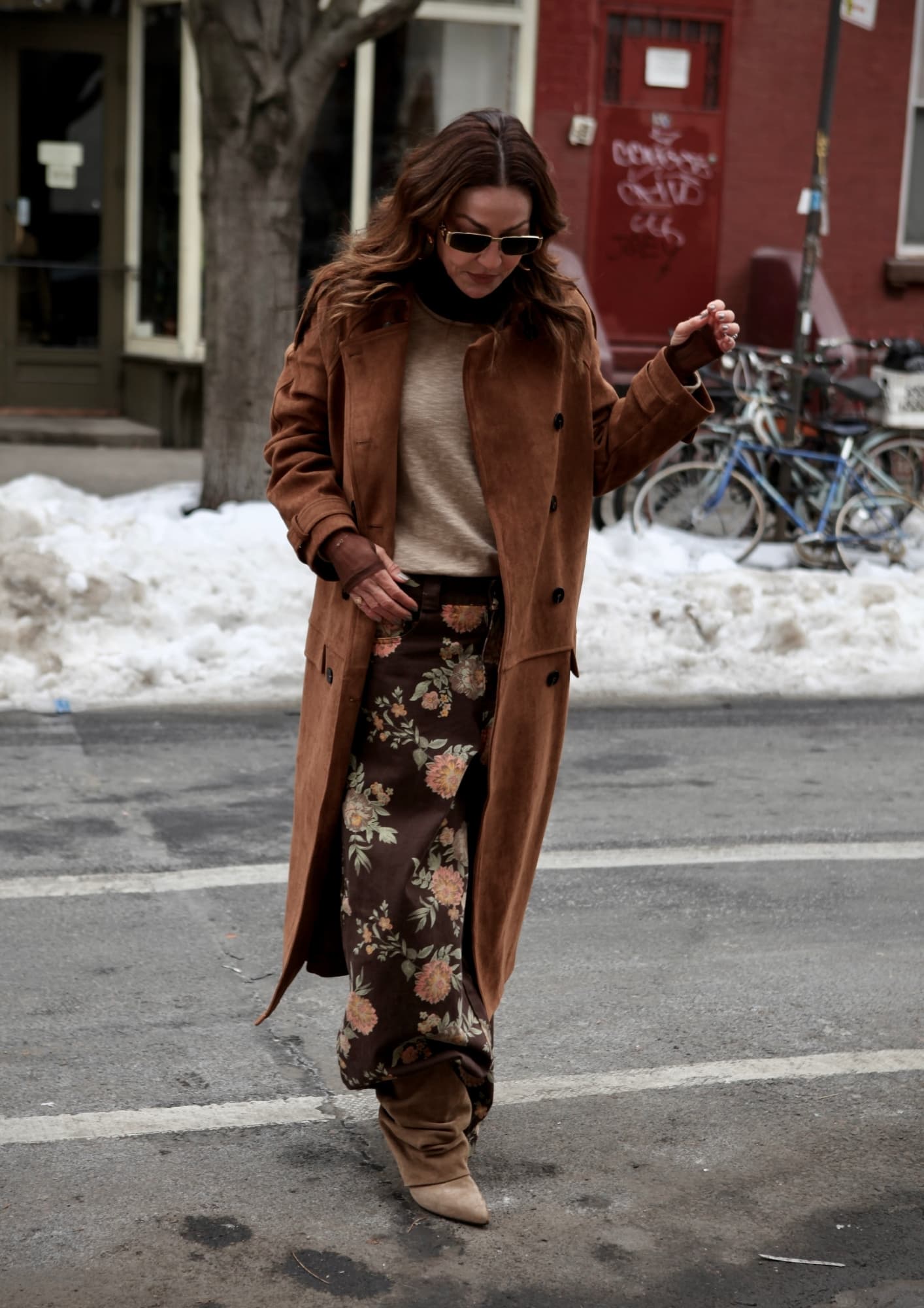 CALÇA SARJA FLORAL PRINT