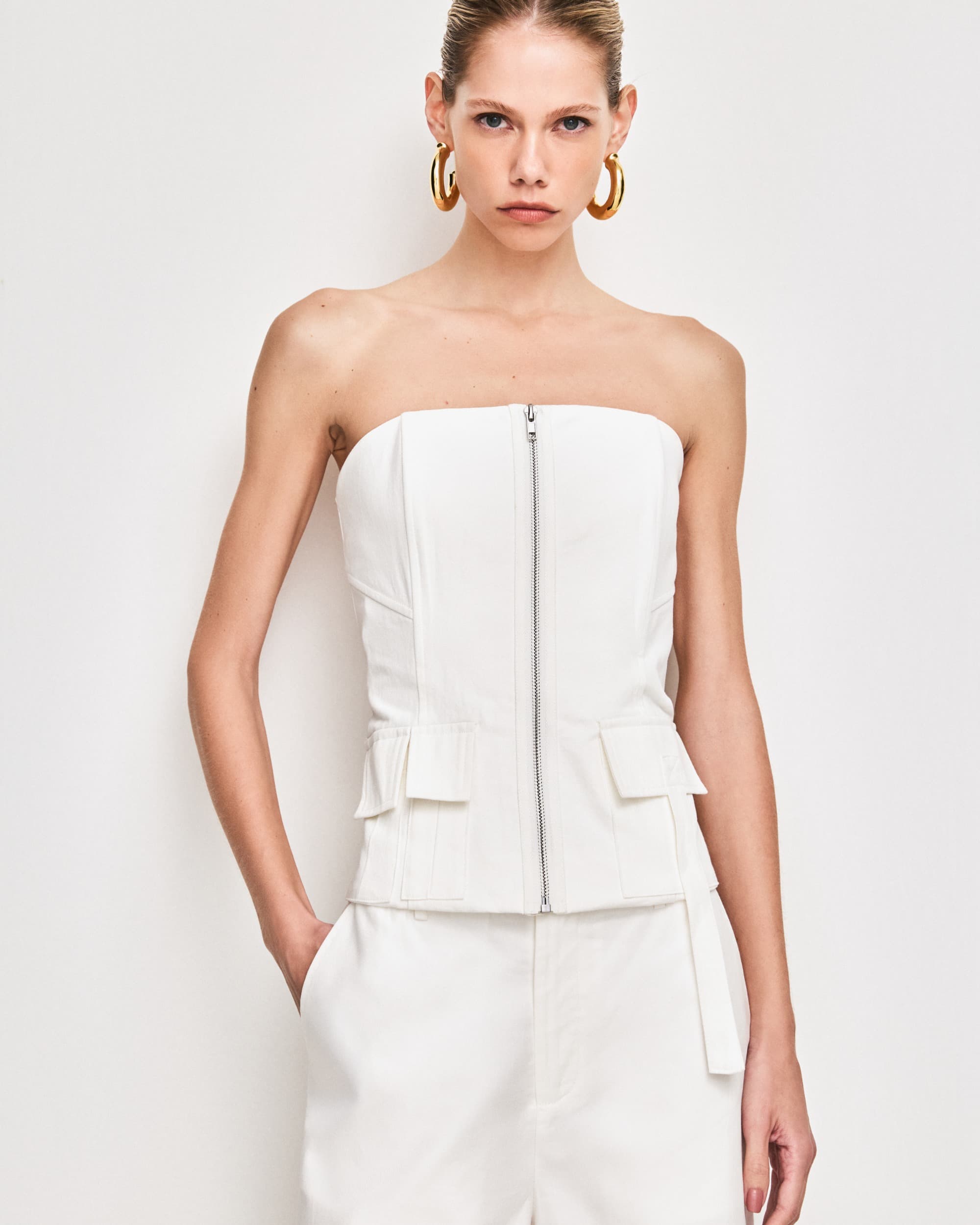 CORSET ALFAIATARIA COM BOLSOS